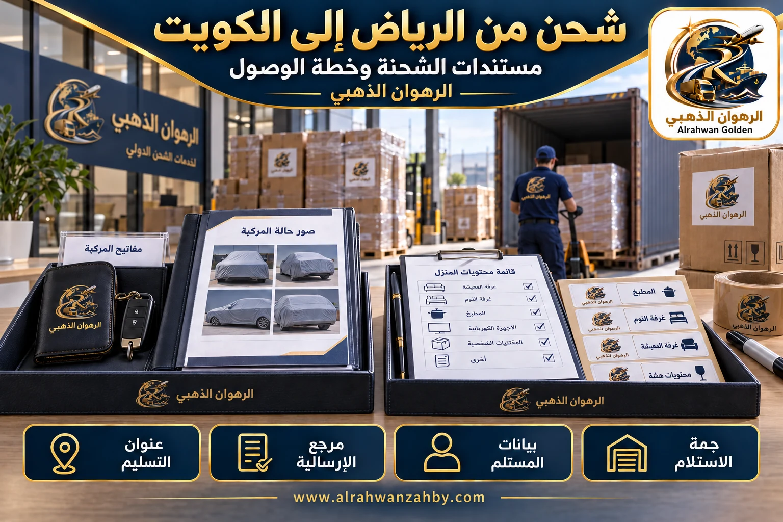 مستندات الشحنة وخطة الوصول — شحن من الرياض إلى الكويت