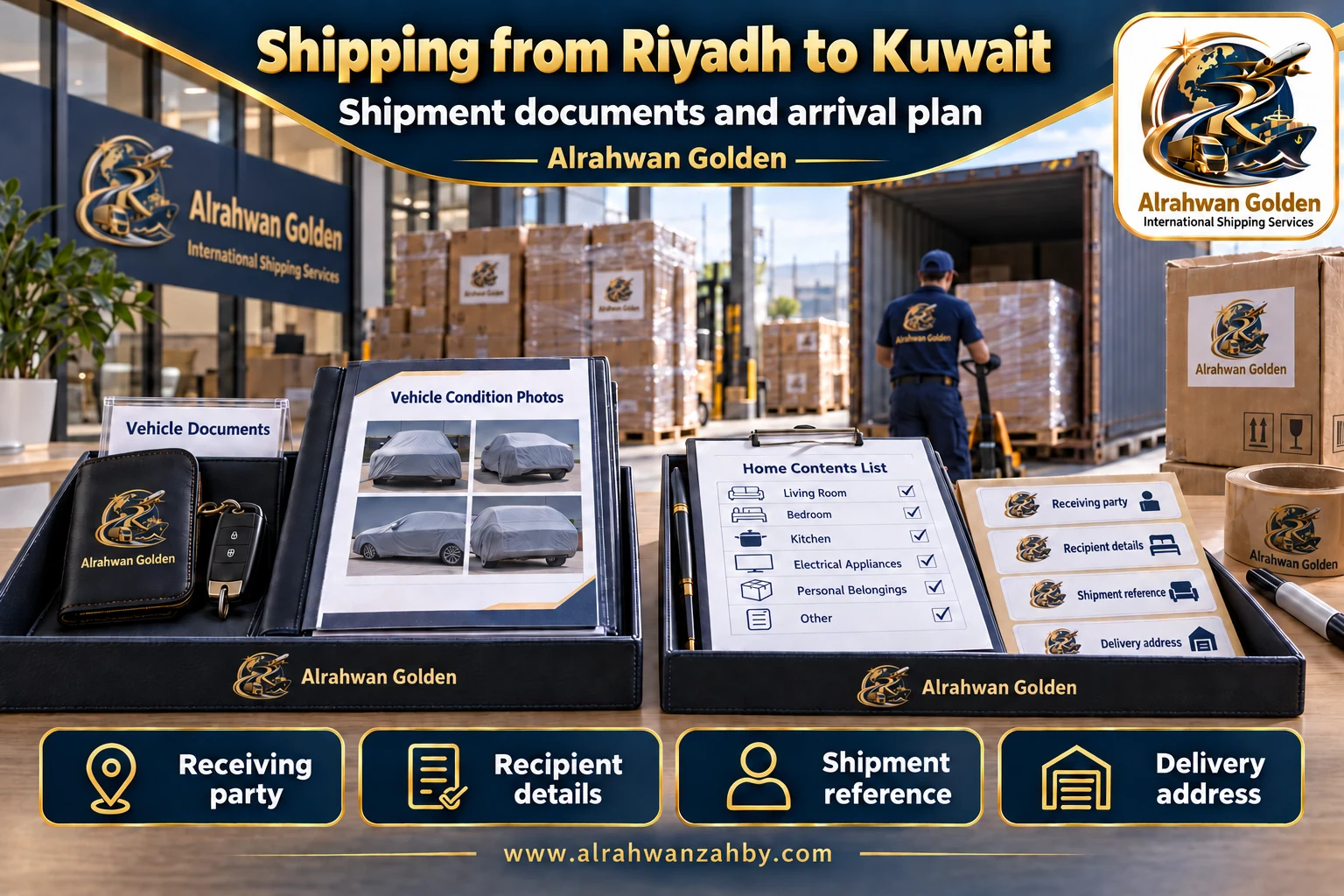 Shipment documents and arrival plan — Shipping from Riyadh to Kuwait