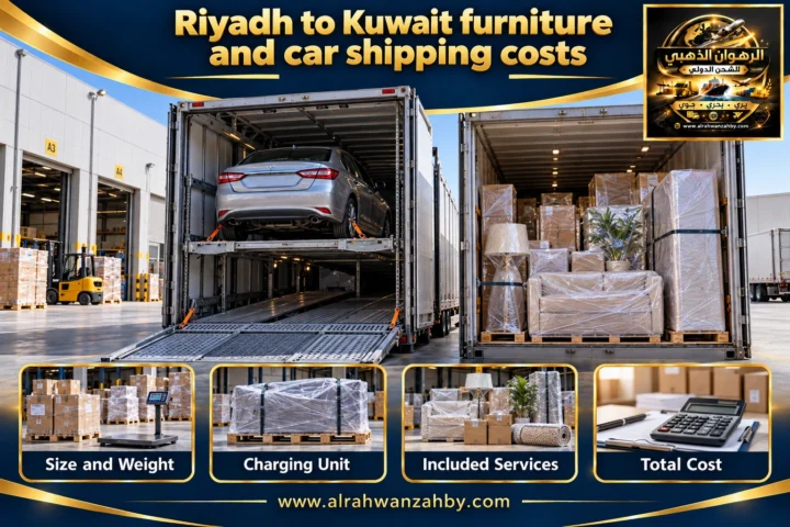 Riyadh to Kuwait furniture and car shipping costs