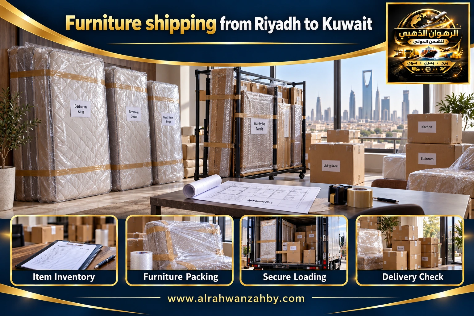 Furniture shipping from Riyadh to Kuwait
