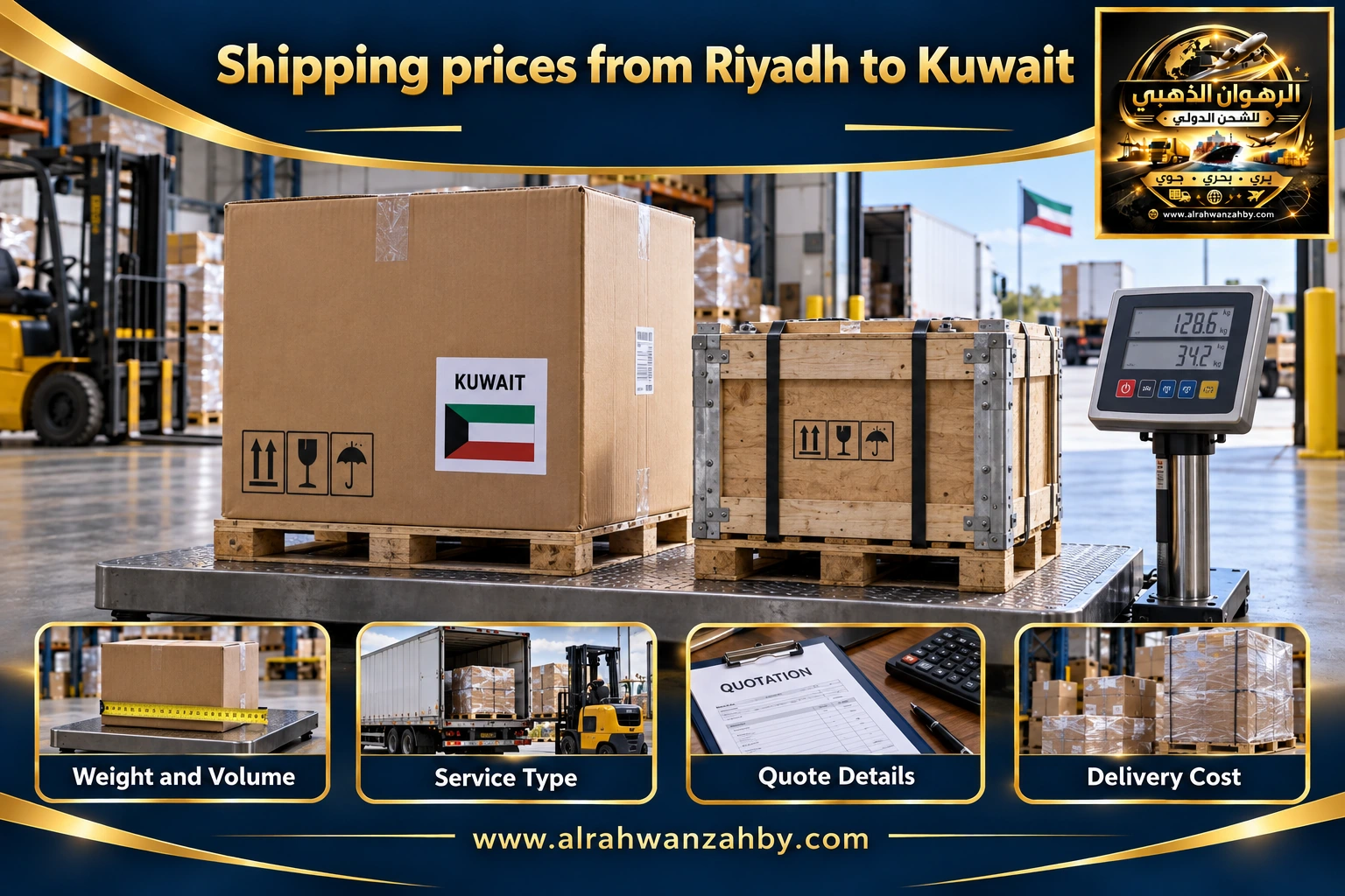 Shipping prices from Riyadh to Kuwait — preparation and delivery