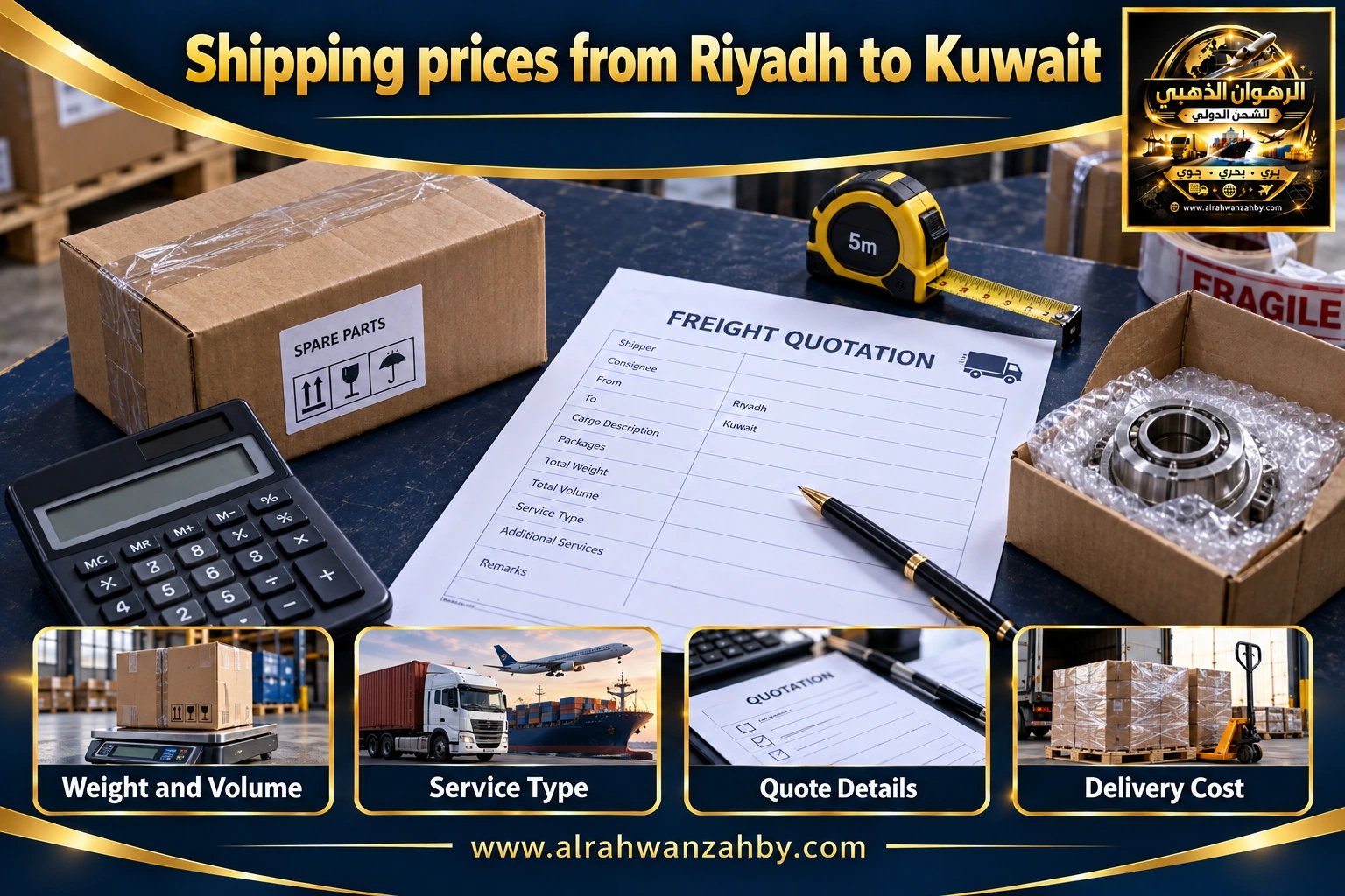 Shipping prices from Riyadh to Kuwait