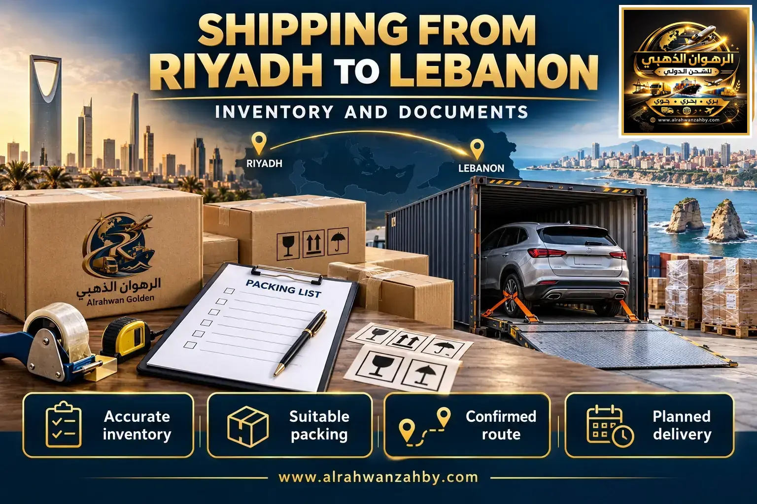 Shipping From Riyadh To Lebanon — Inventory And Documents