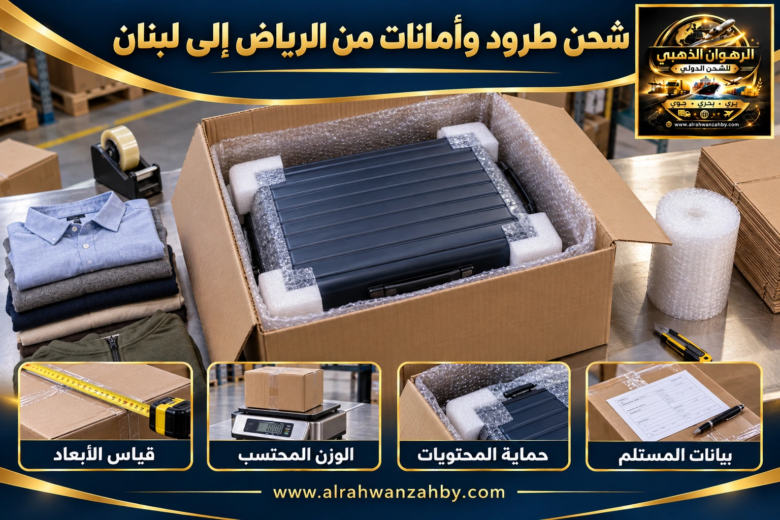 شحن طرود وأمانات من الرياض إلى لبنان