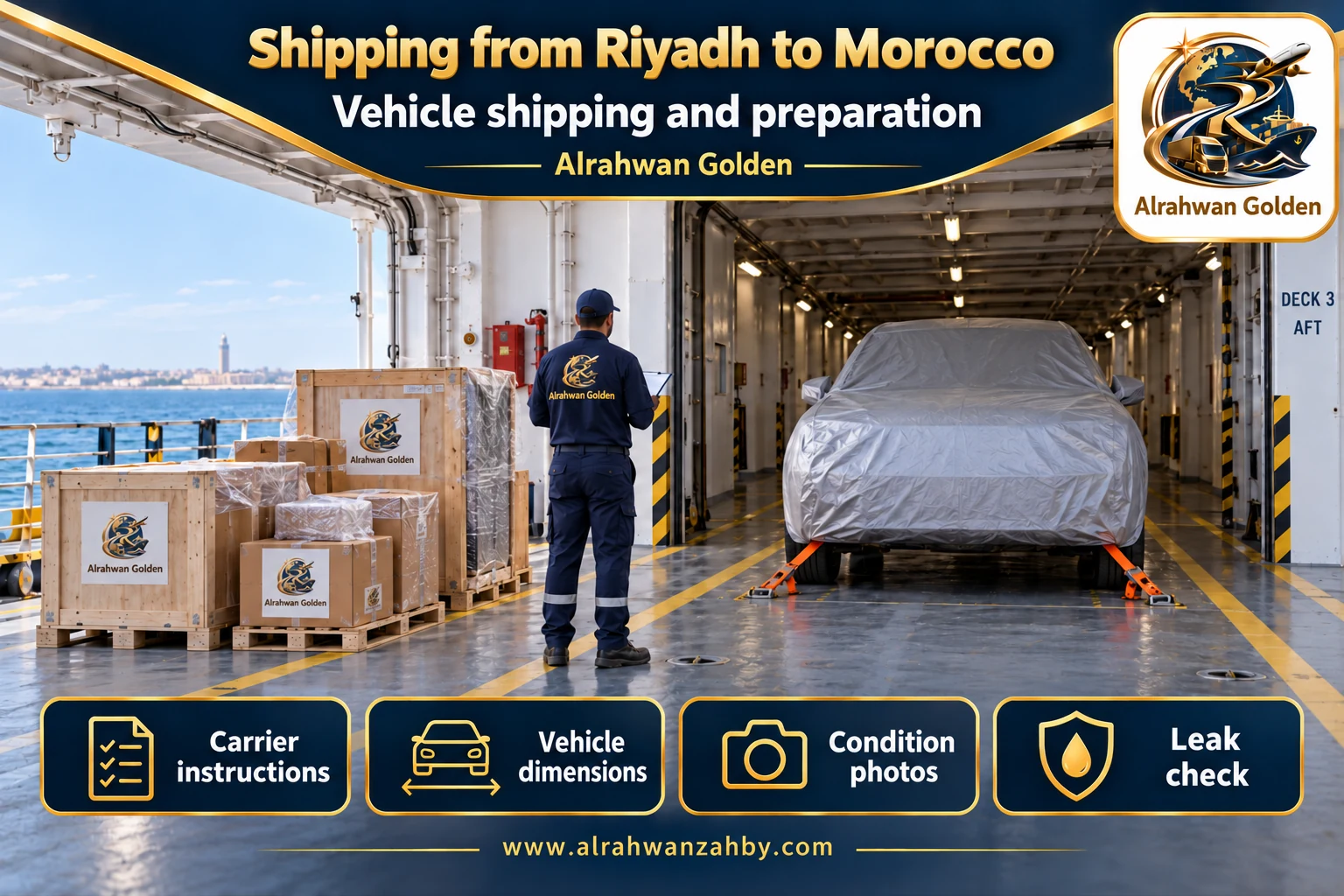 Vehicle shipping and preparation — Shipping from Riyadh to Morocco