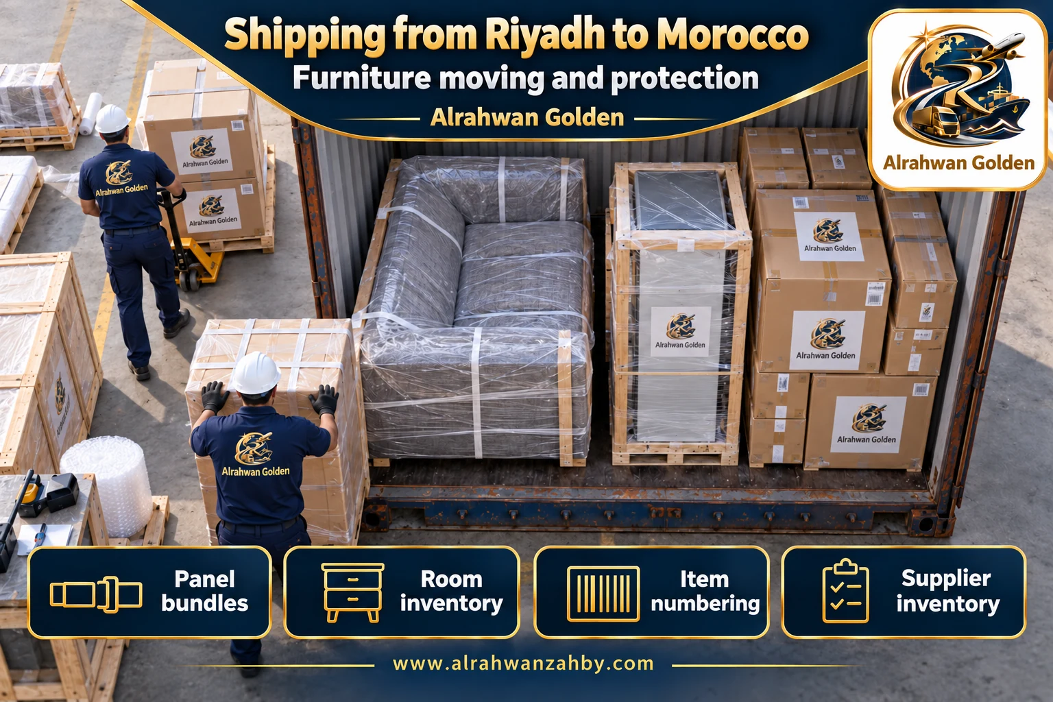 Furniture moving and protection — Shipping from Riyadh to Morocco