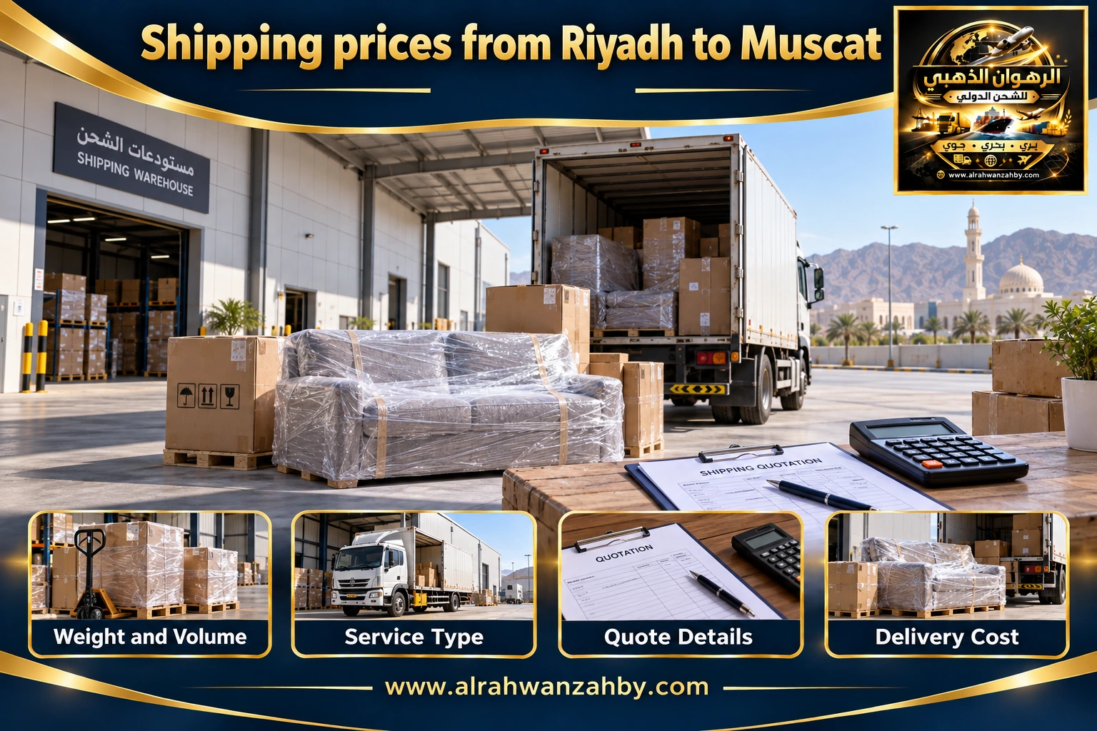 Shipping prices from Riyadh to Muscat
