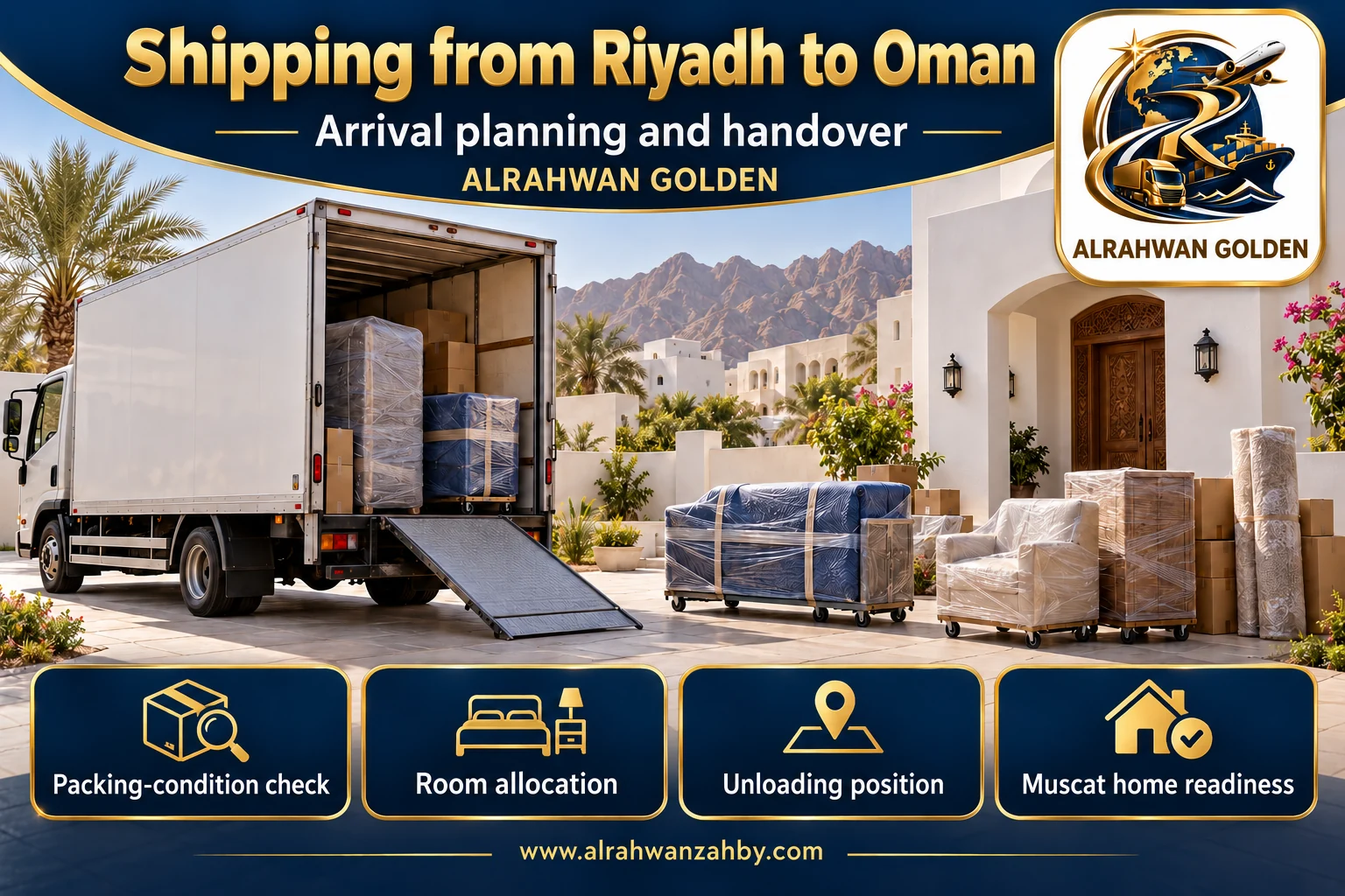 Arrival planning and handover — Shipping from Riyadh to Oman