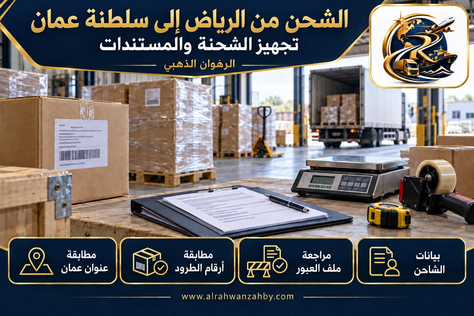 تجهيز الشحنة والمستندات، الشحن من الرياض إلى سلطنة عمان