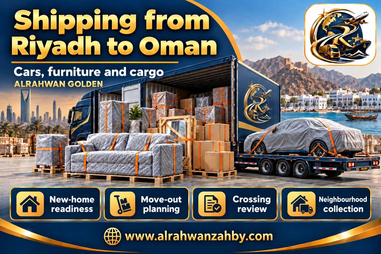 Cars, furniture and cargo — Shipping from Riyadh to Oman