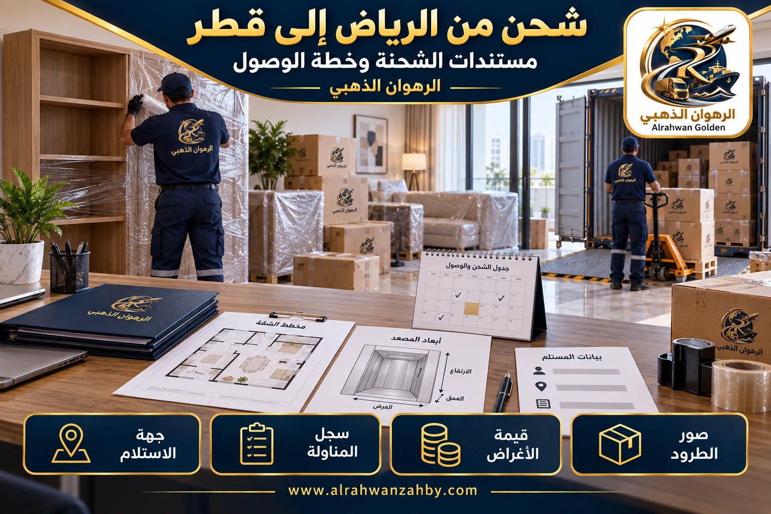 مستندات الشحنة وخطة الوصول — شحن من الرياض إلى قطر