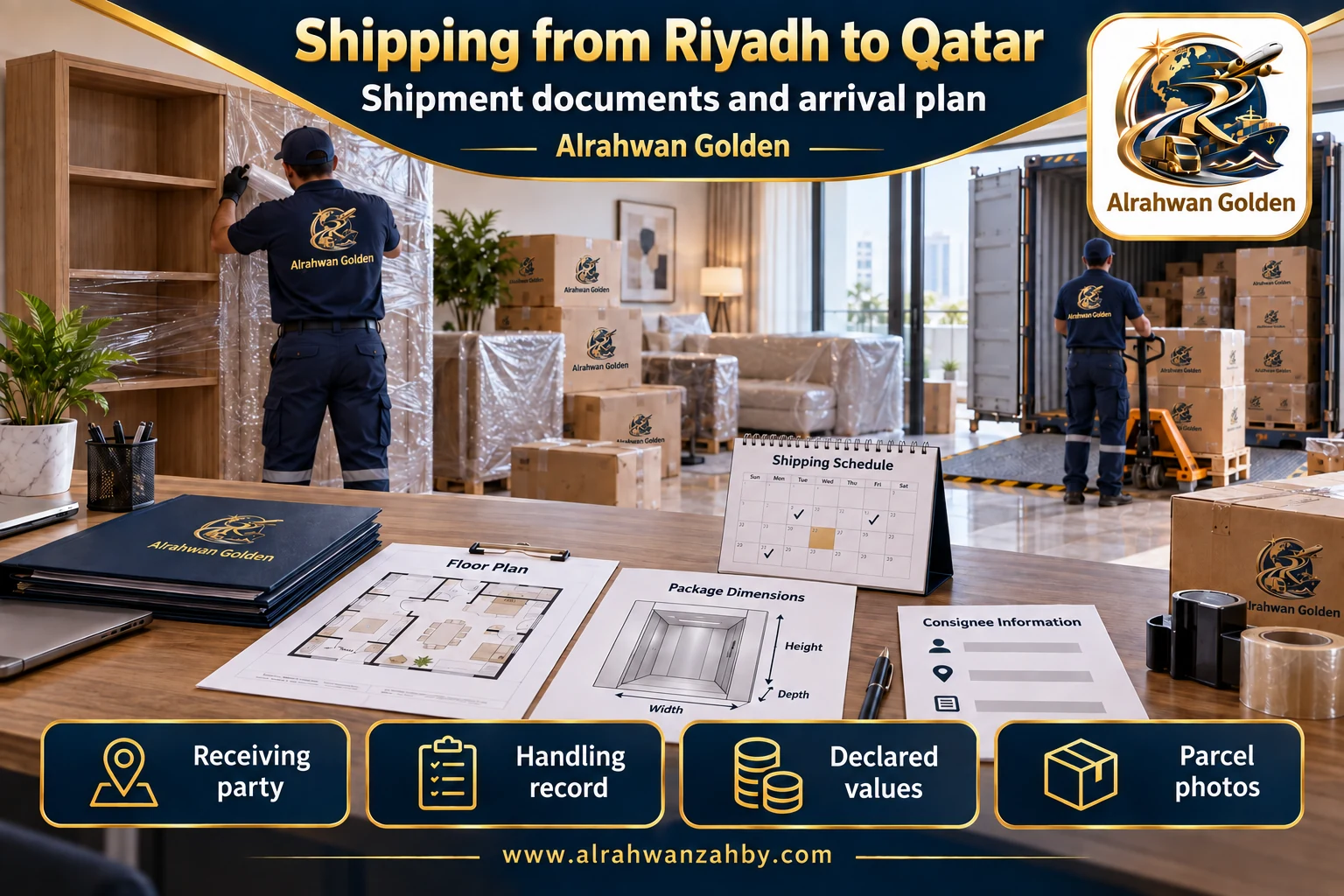 Shipment documents and arrival plan — Shipping from Riyadh to Qatar