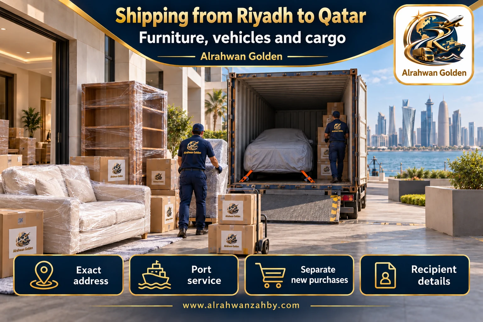 Furniture, vehicles and cargo — Shipping from Riyadh to Qatar