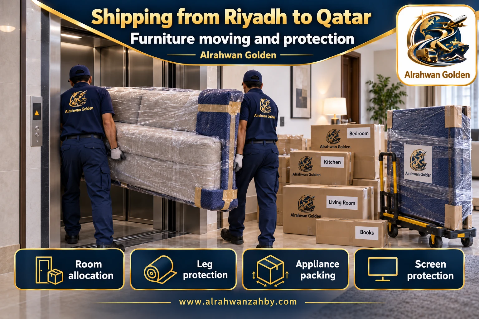 Furniture moving and protection — Shipping from Riyadh to Qatar