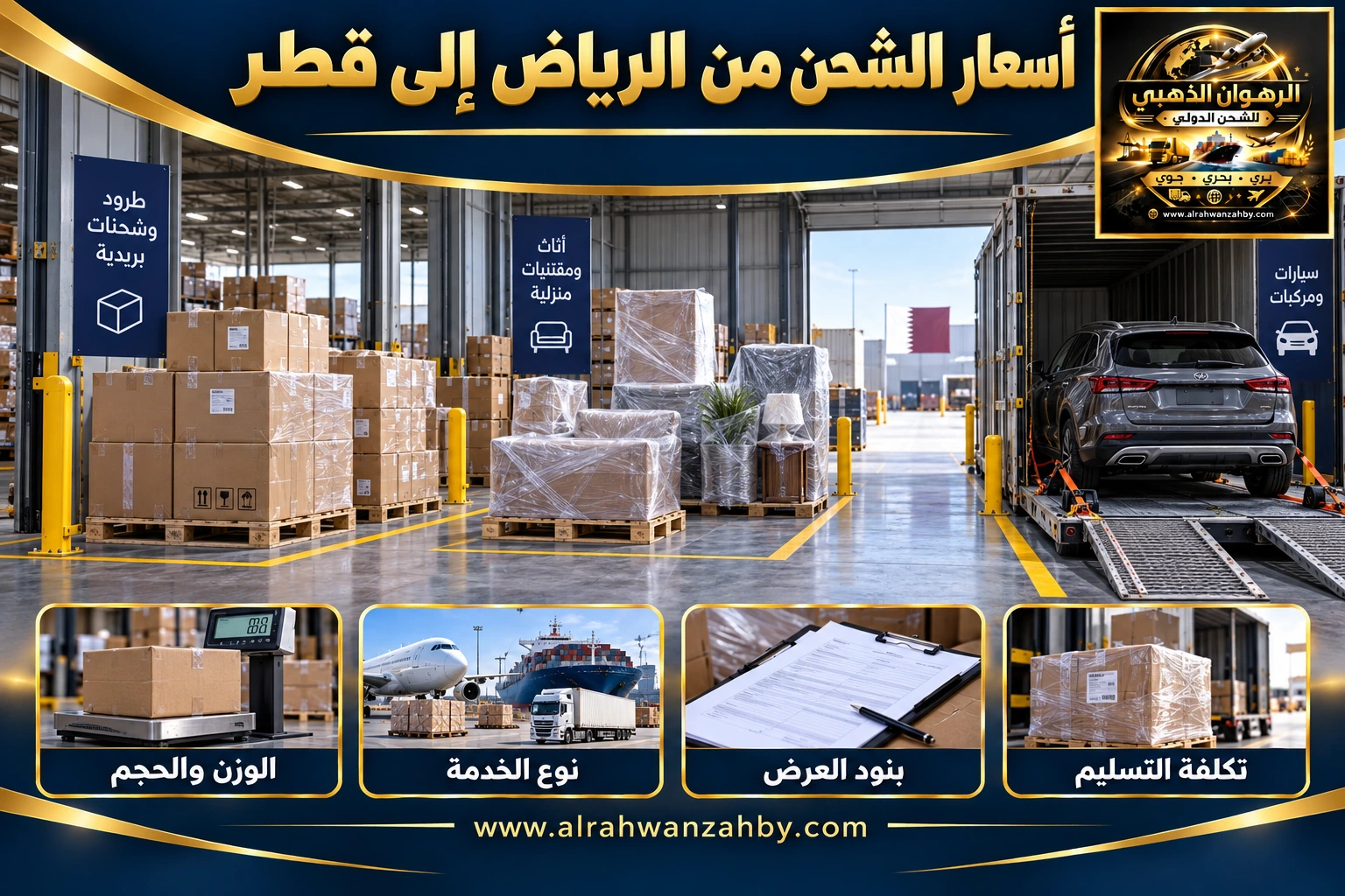 أسعار الشحن من الرياض إلى قطر — التجهيز والتسليم