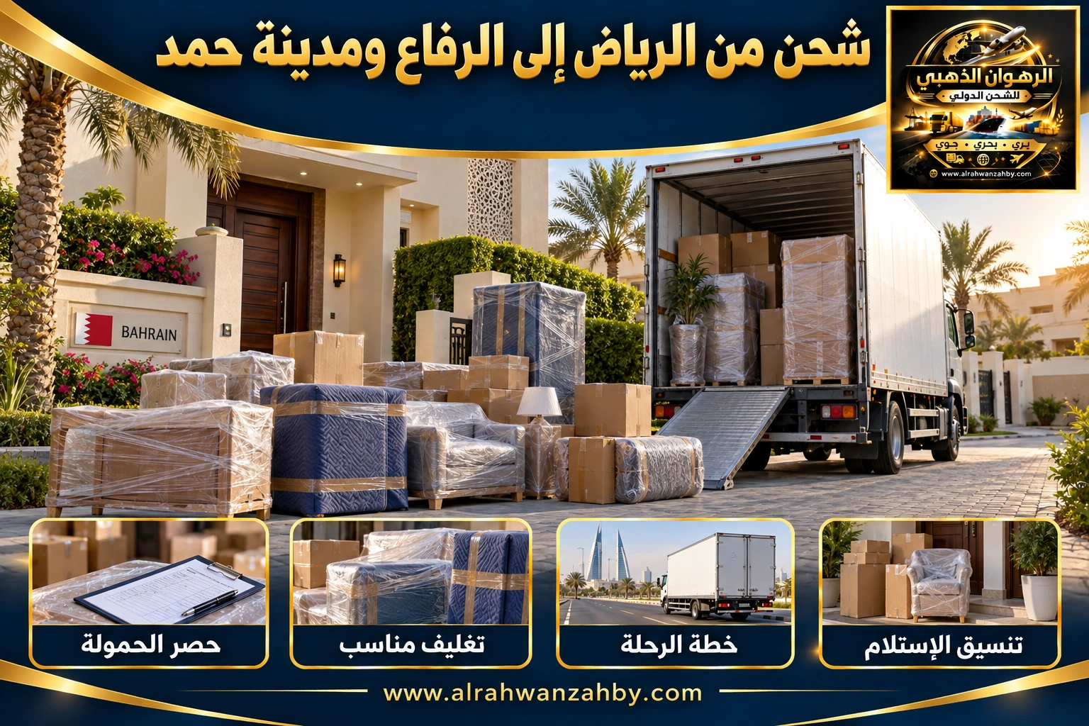 شحن من الرياض إلى الرفاع ومدينة حمد