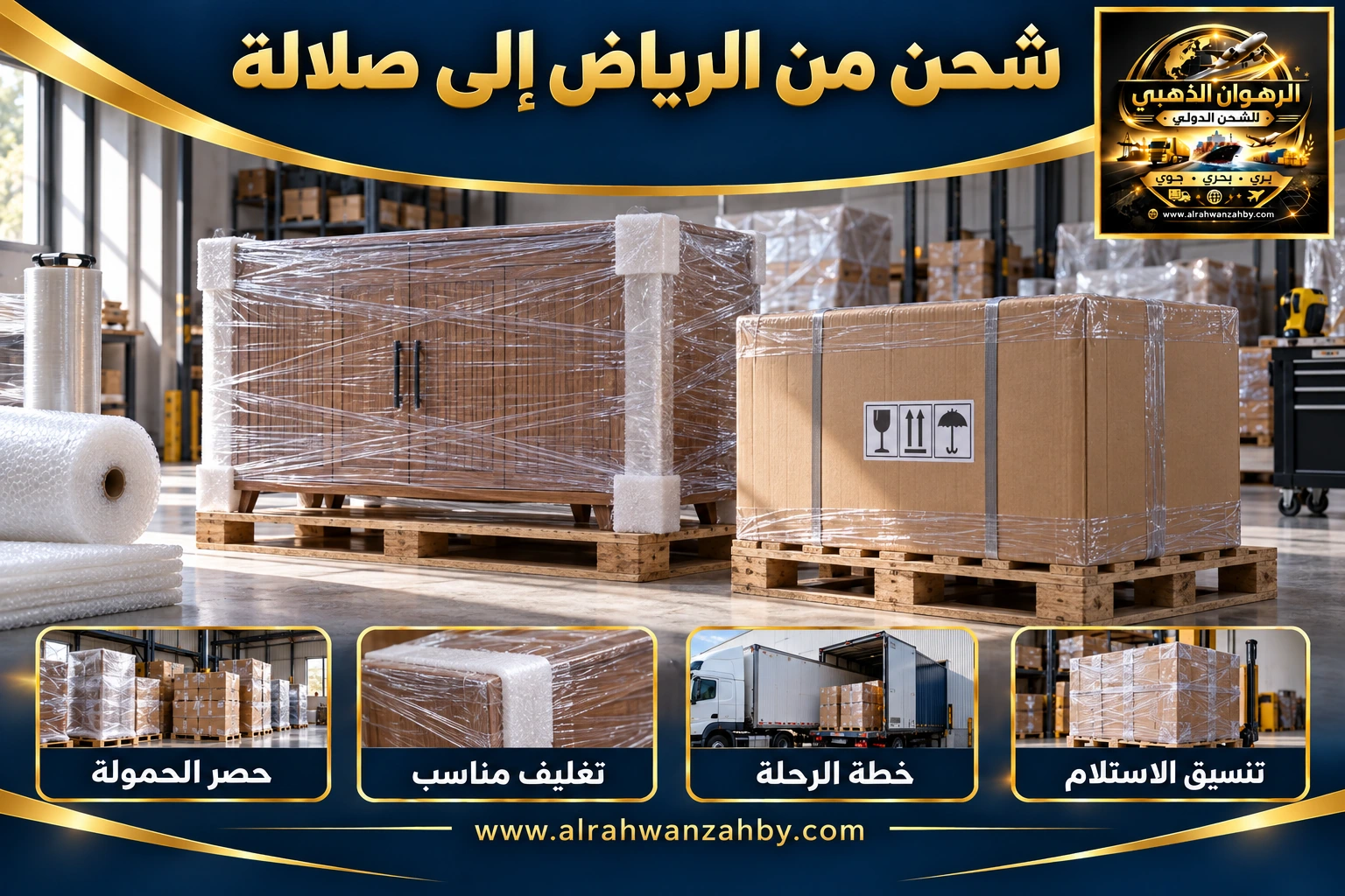 شحن من الرياض إلى صلالة — التجهيز والتسليم