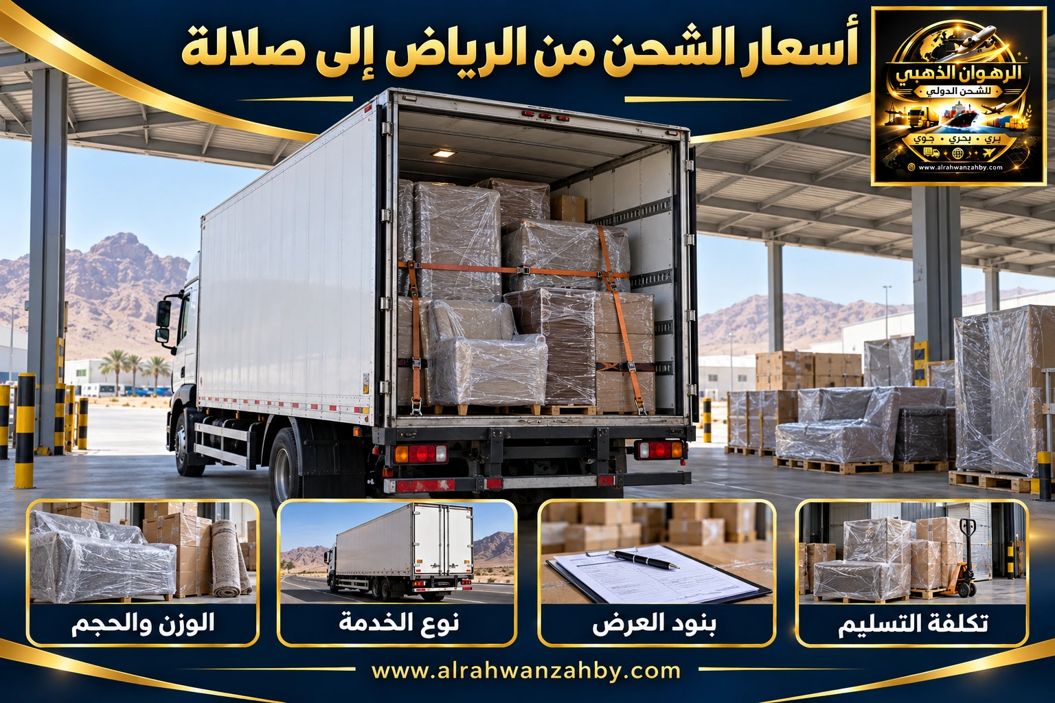 أسعار الشحن من الرياض إلى صلالة — التجهيز والتسليم