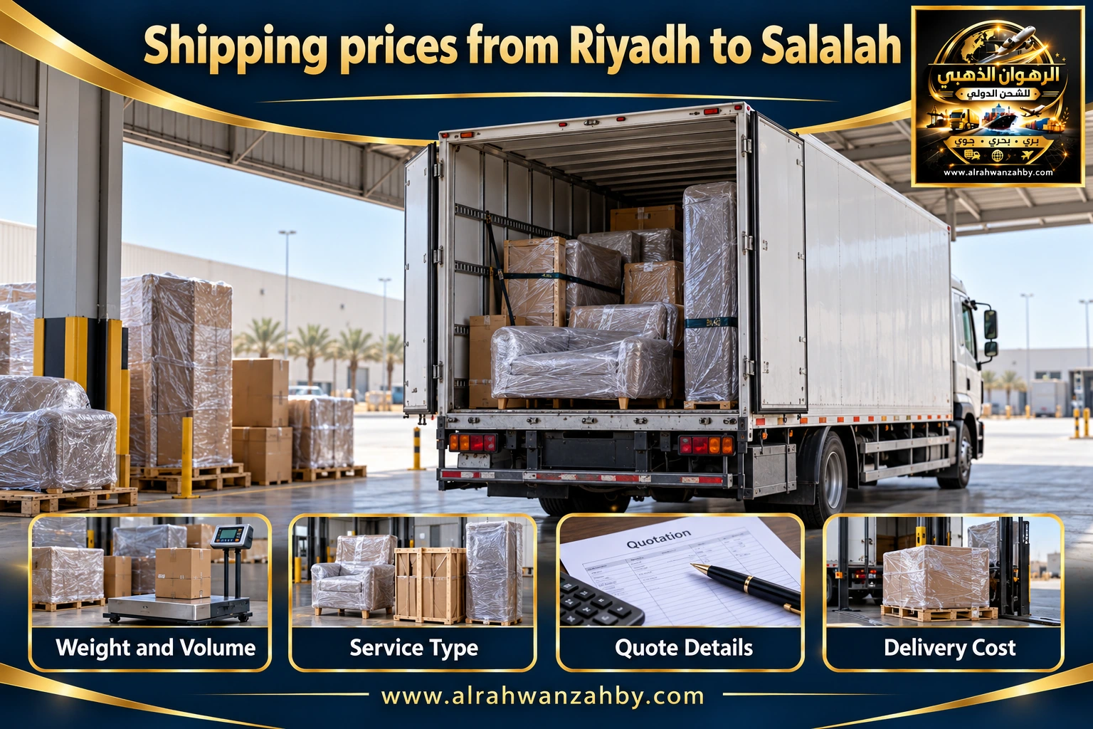 Shipping prices from Riyadh to Salalah — preparation and delivery