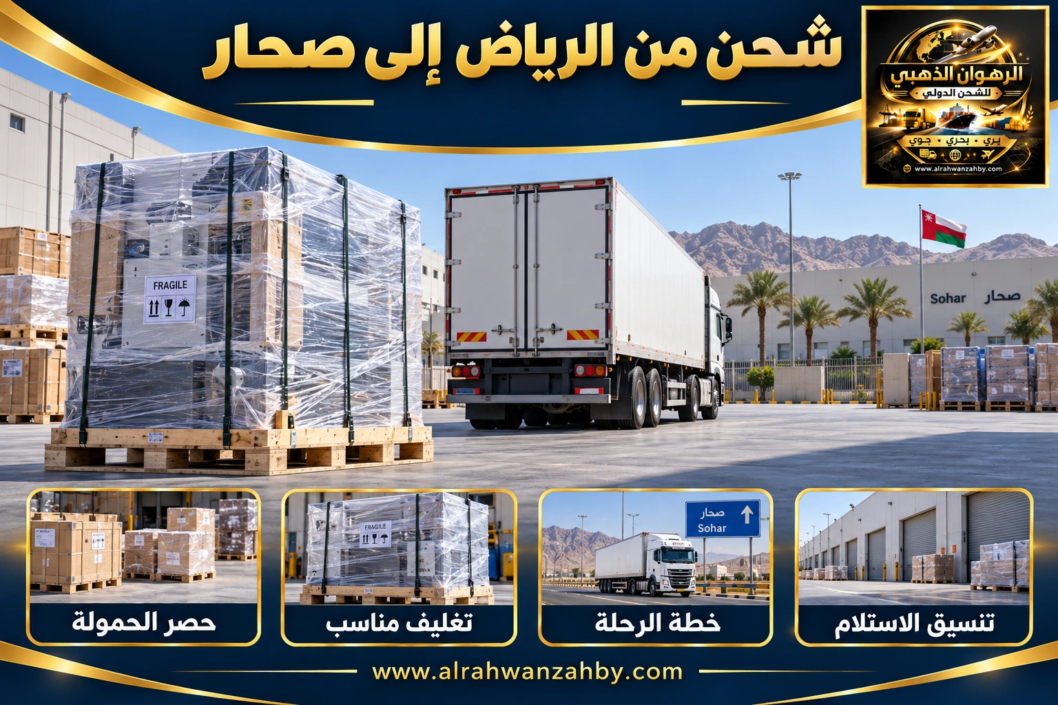 شحن من الرياض إلى صحار