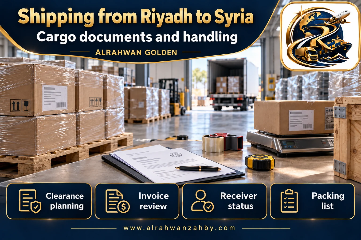 Cargo documents and handling — Shipping from Riyadh to Syria