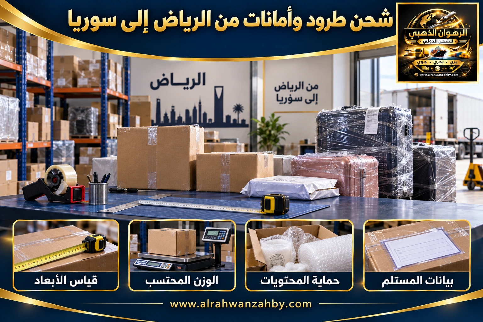 شحن طرود وأمانات من الرياض إلى سوريا