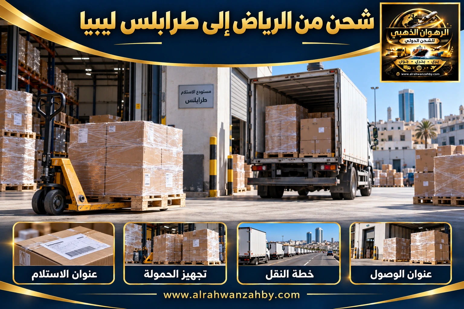 شحن من الرياض إلى طرابلس ليبيا — التجهيز والتسليم