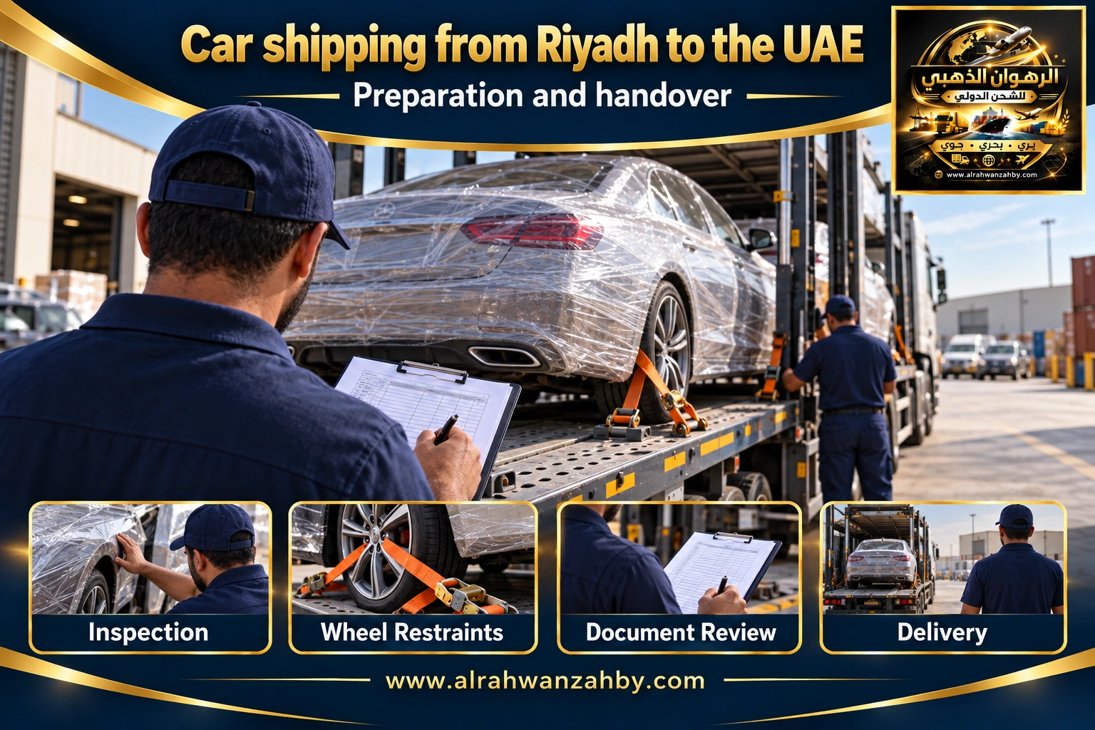 Car shipping from Riyadh to the UAE — preparation and handover