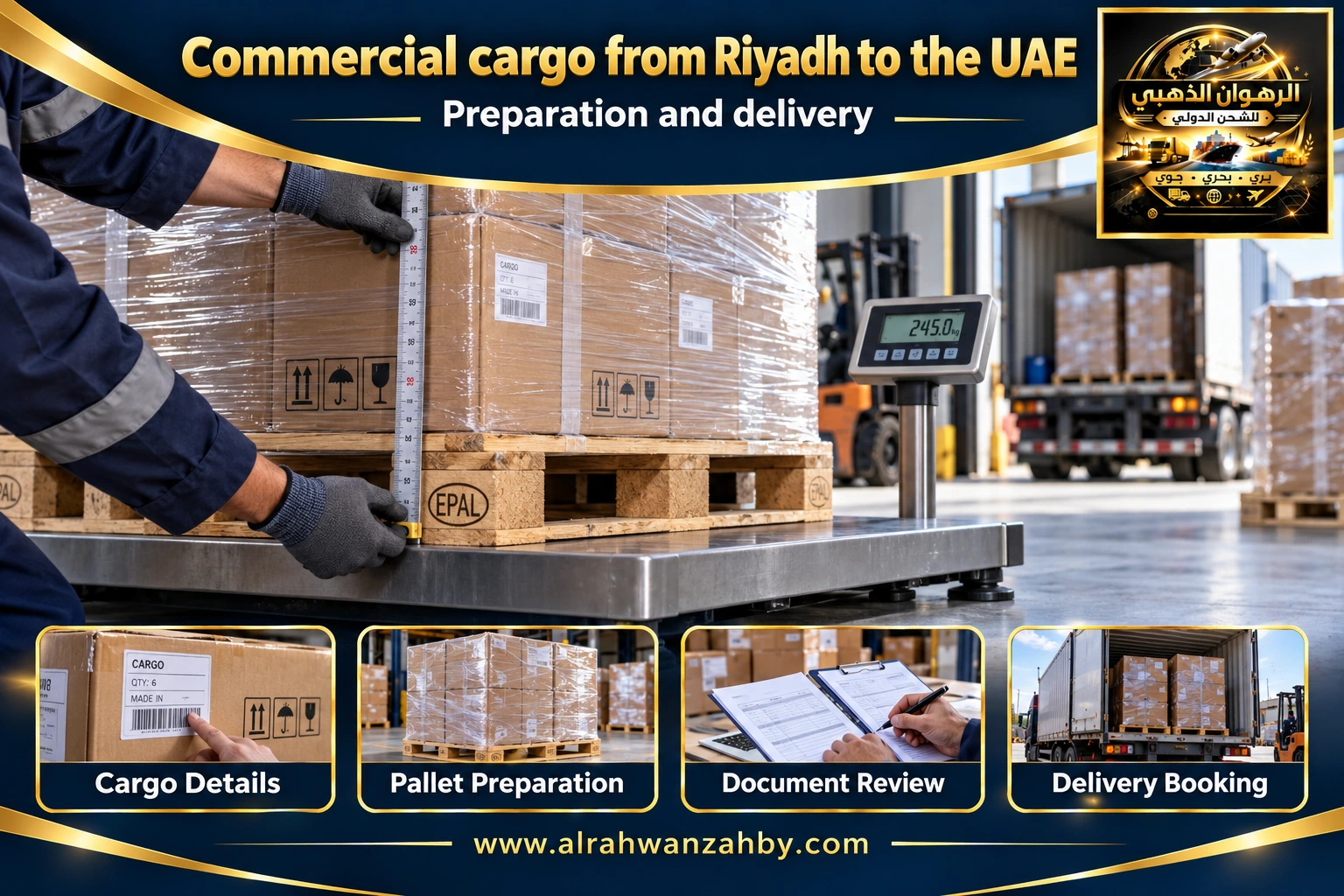 Commercial cargo from Riyadh to the UAE — preparation and delivery