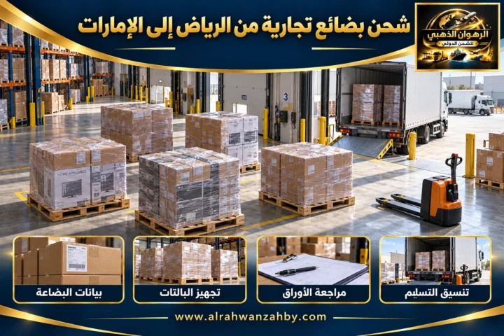 شحن بضائع تجارية من الرياض إلى الإمارات