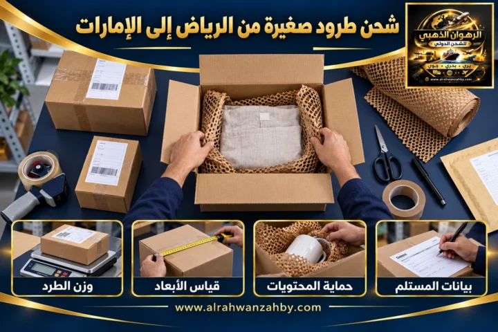 شحن طرود صغيرة من الرياض إلى الإمارات
