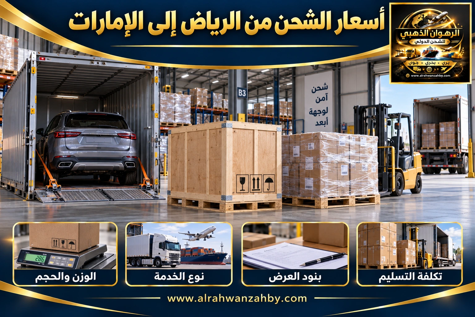 أسعار الشحن من الرياض إلى الإمارات — التجهيز والتسليم
