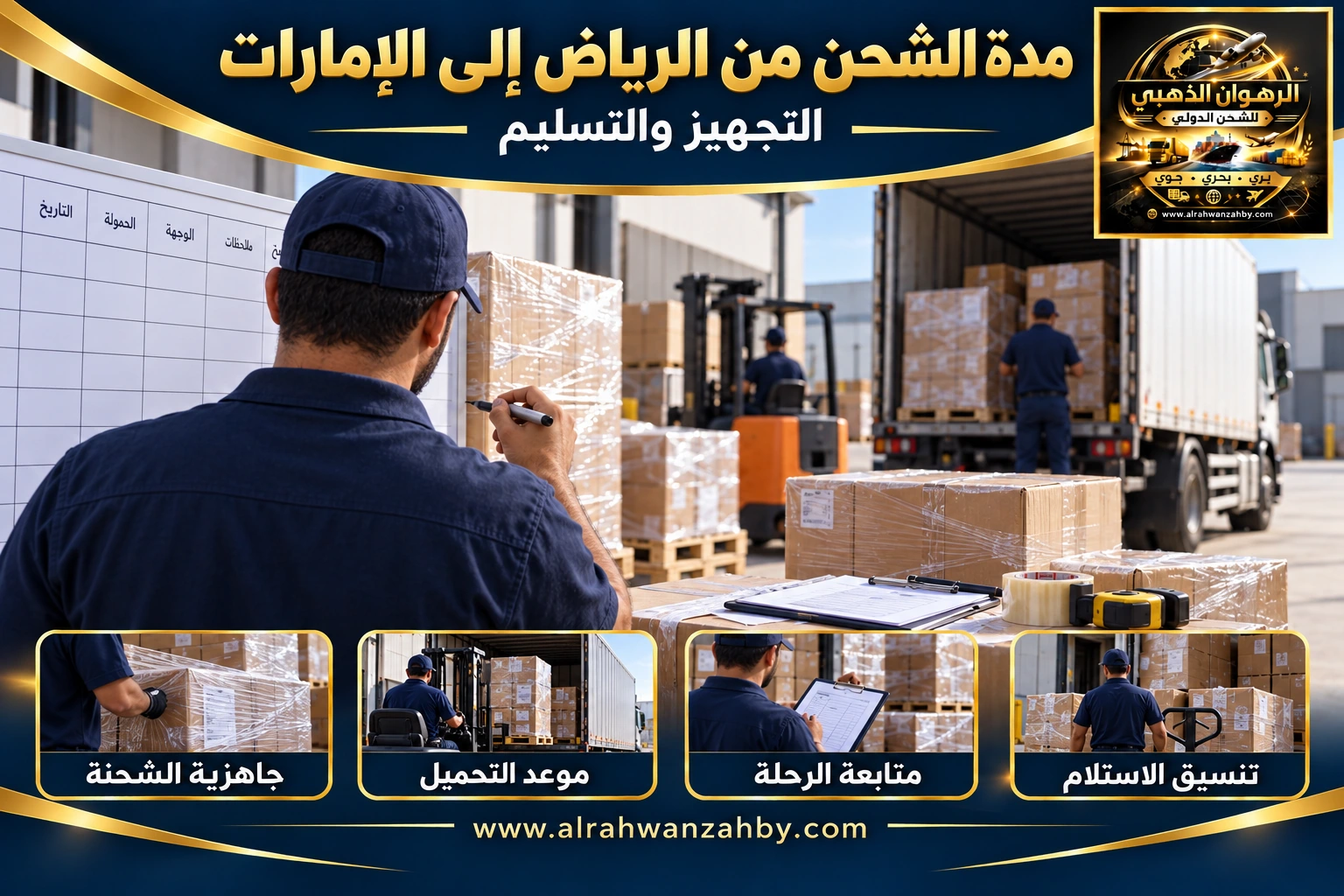 مدة الشحن من الرياض إلى الإمارات — التجهيز والتسليم