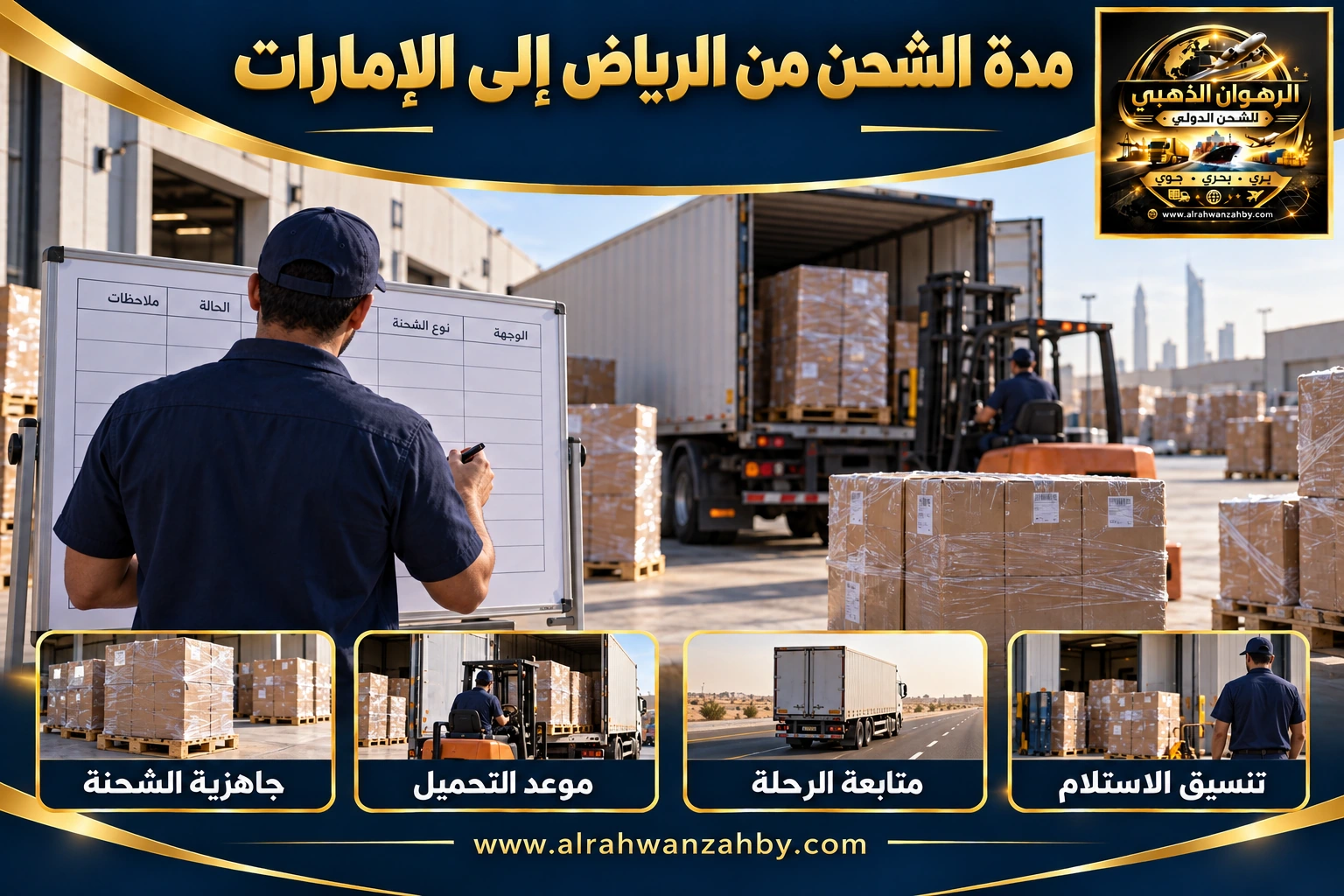 مدة الشحن من الرياض إلى الإمارات