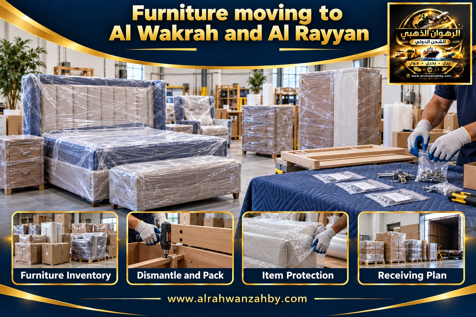 Furniture moving to Al Wakrah and Al Rayyan — preparation and delivery
