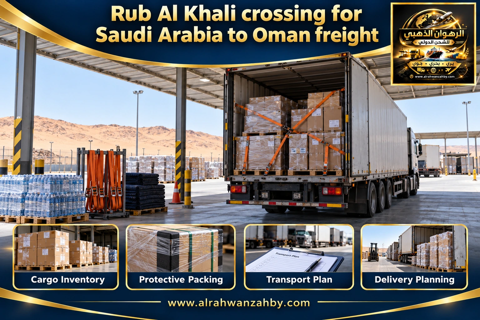 Rub Al Khali crossing for Saudi Arabia to Oman freight — preparation and delivery