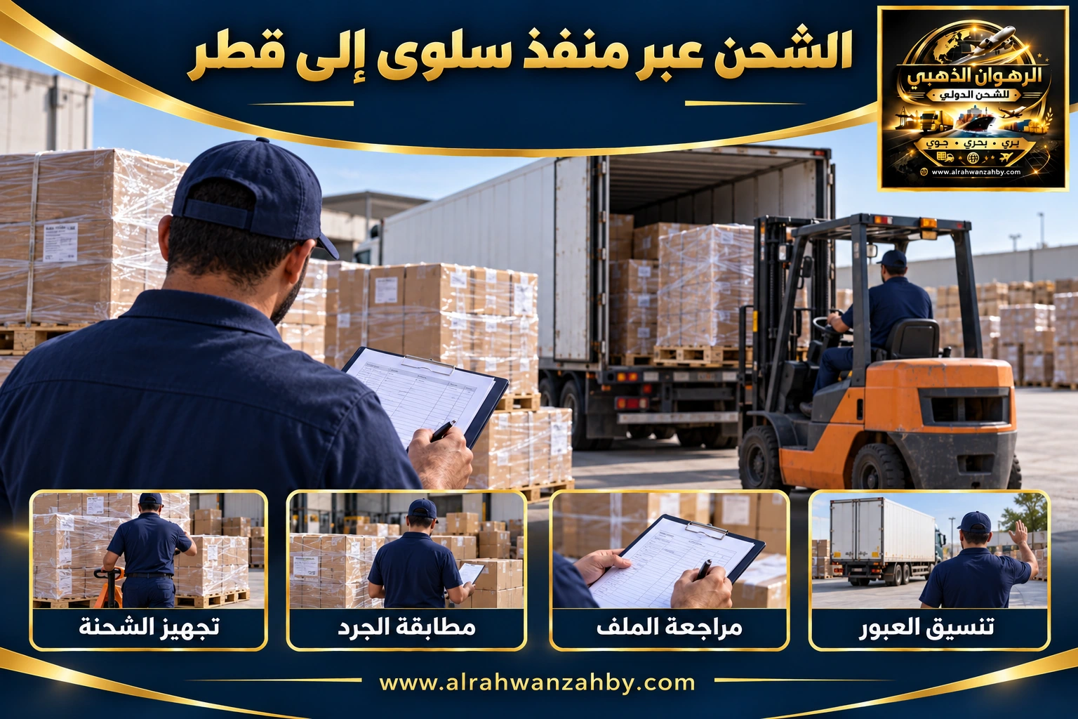 الشحن عبر منفذ سلوى إلى قطر