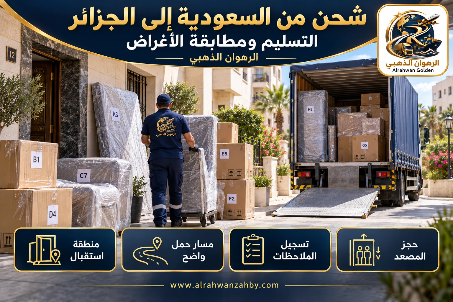 التسليم ومطابقة الأغراض — شحن من السعودية إلى الجزائر