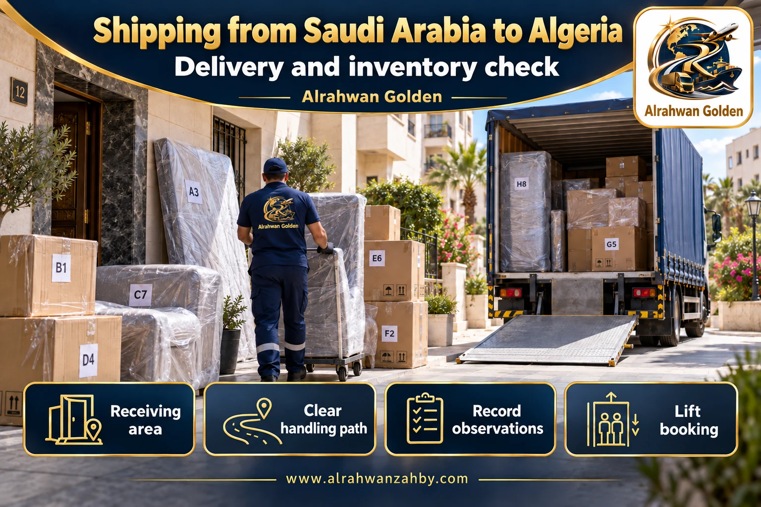 Delivery and inventory check — Shipping from Saudi Arabia to Algeria