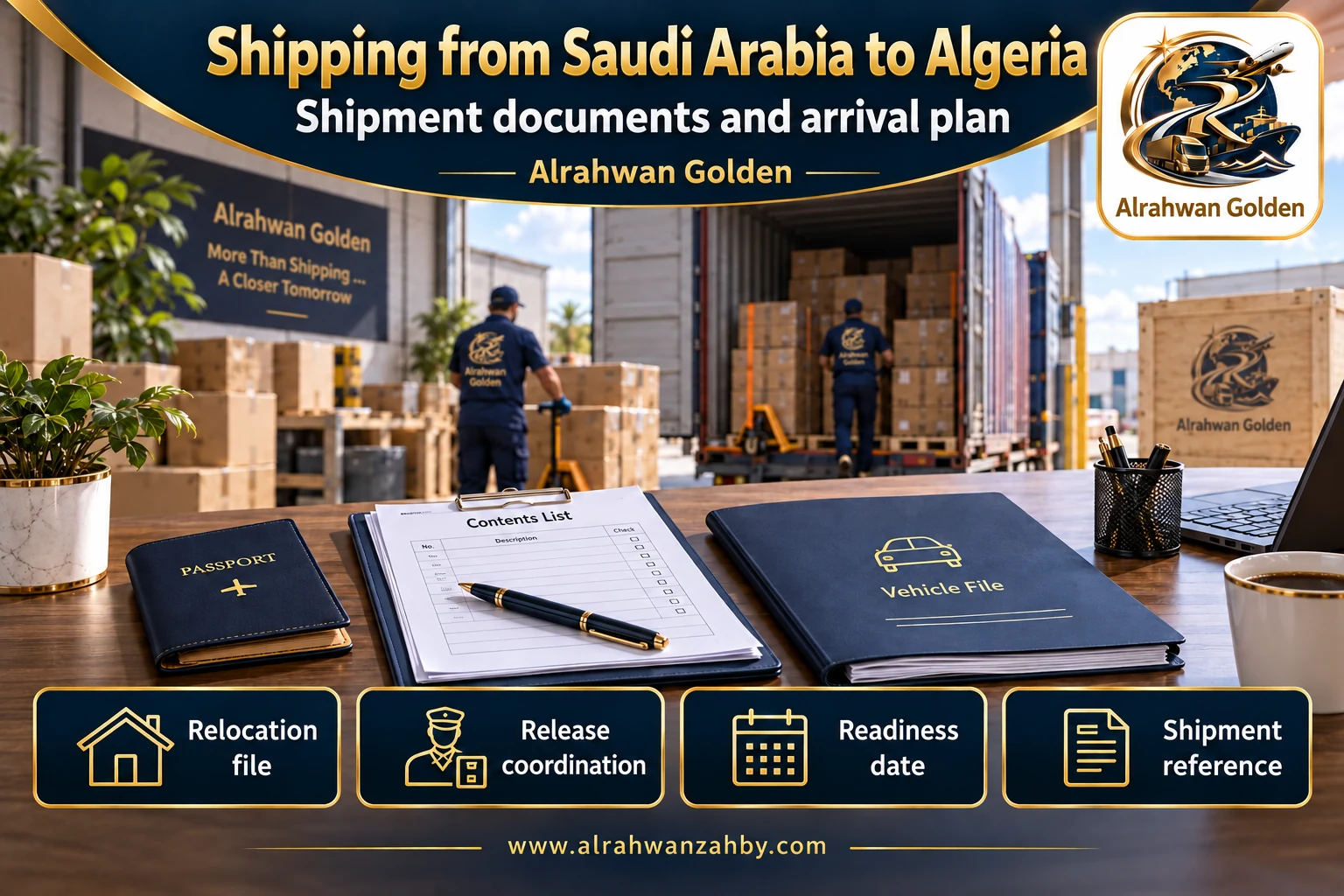 Shipment documents and arrival plan — Shipping from Saudi Arabia to Algeria