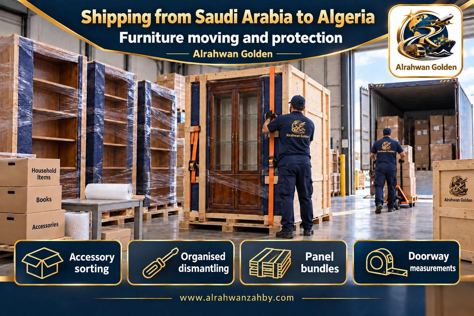 Furniture moving and protection — Shipping from Saudi Arabia to Algeria