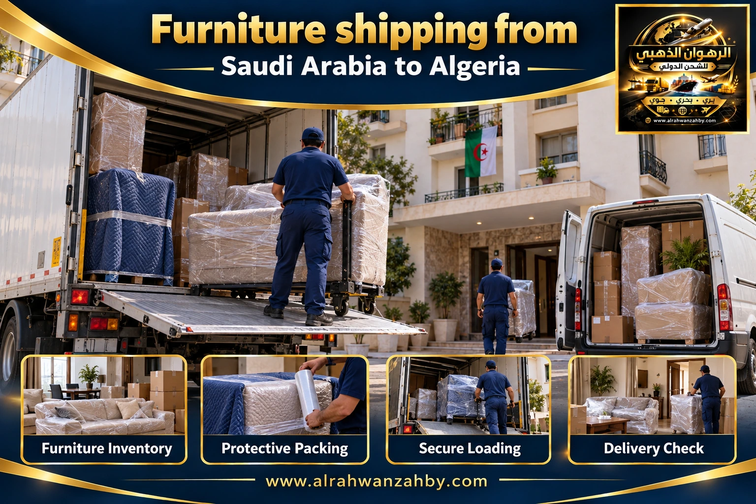 Furniture shipping from Saudi Arabia to Algeria — preparation and delivery