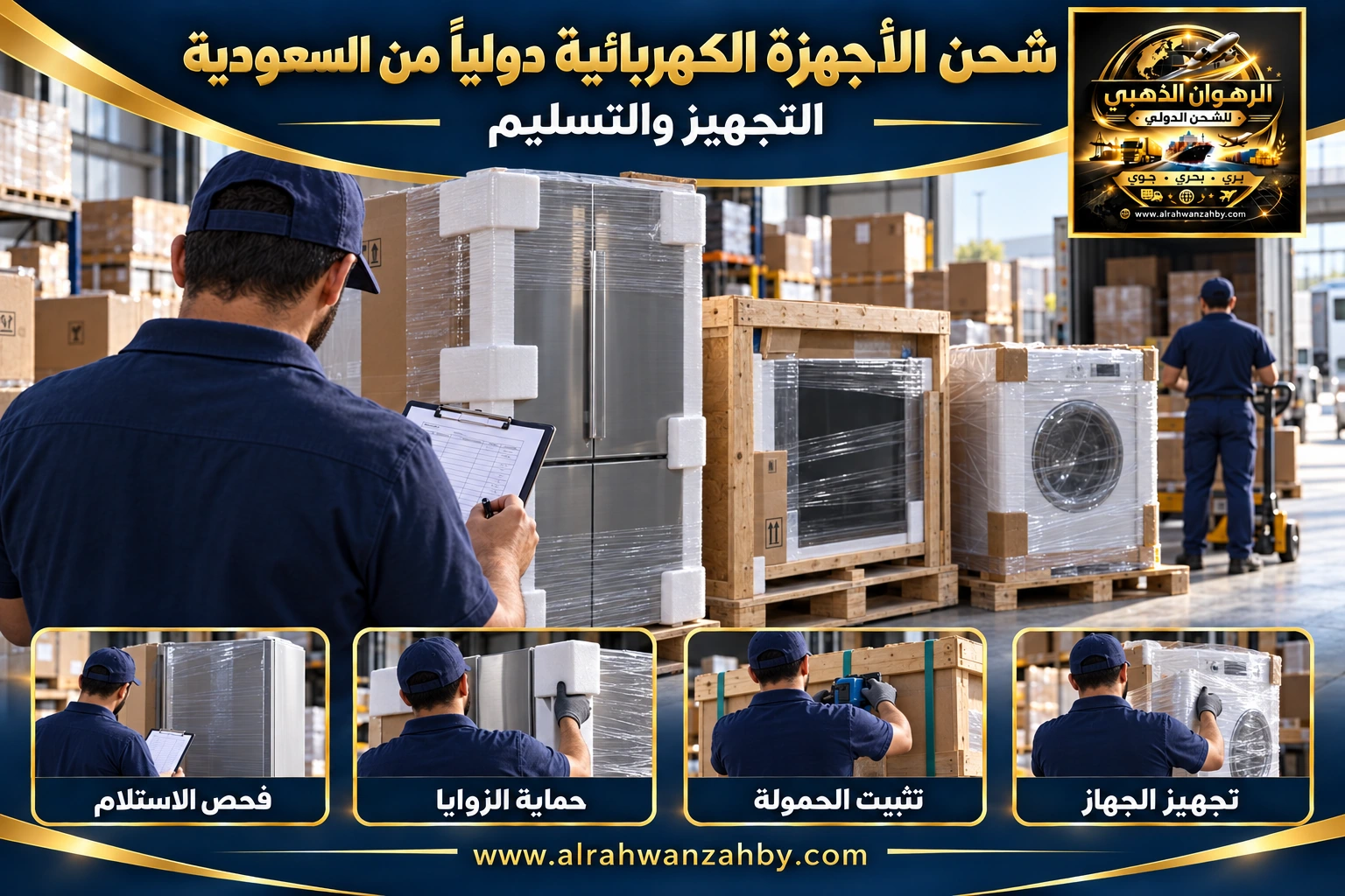 شحن الأجهزة الكهربائية دوليًا من السعودية — التجهيز والتسليم