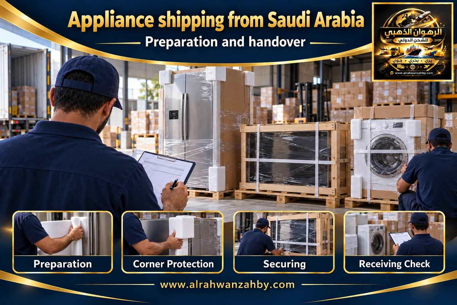 Appliance shipping from Saudi Arabia — preparation and handover