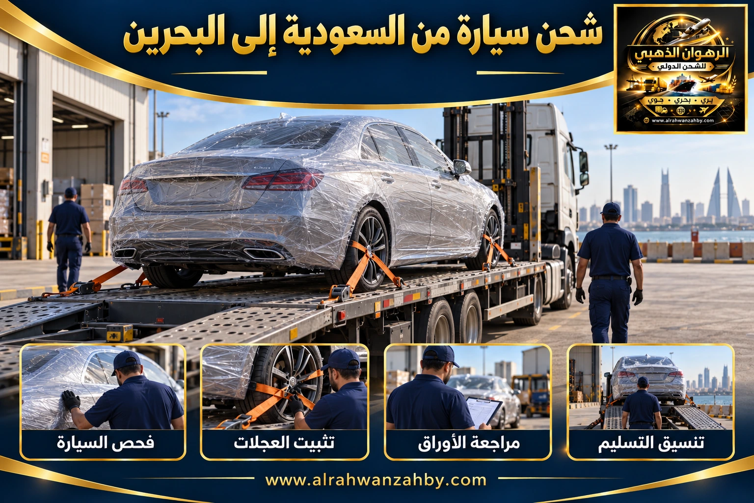 شحن سيارة من السعودية إلى البحرين
