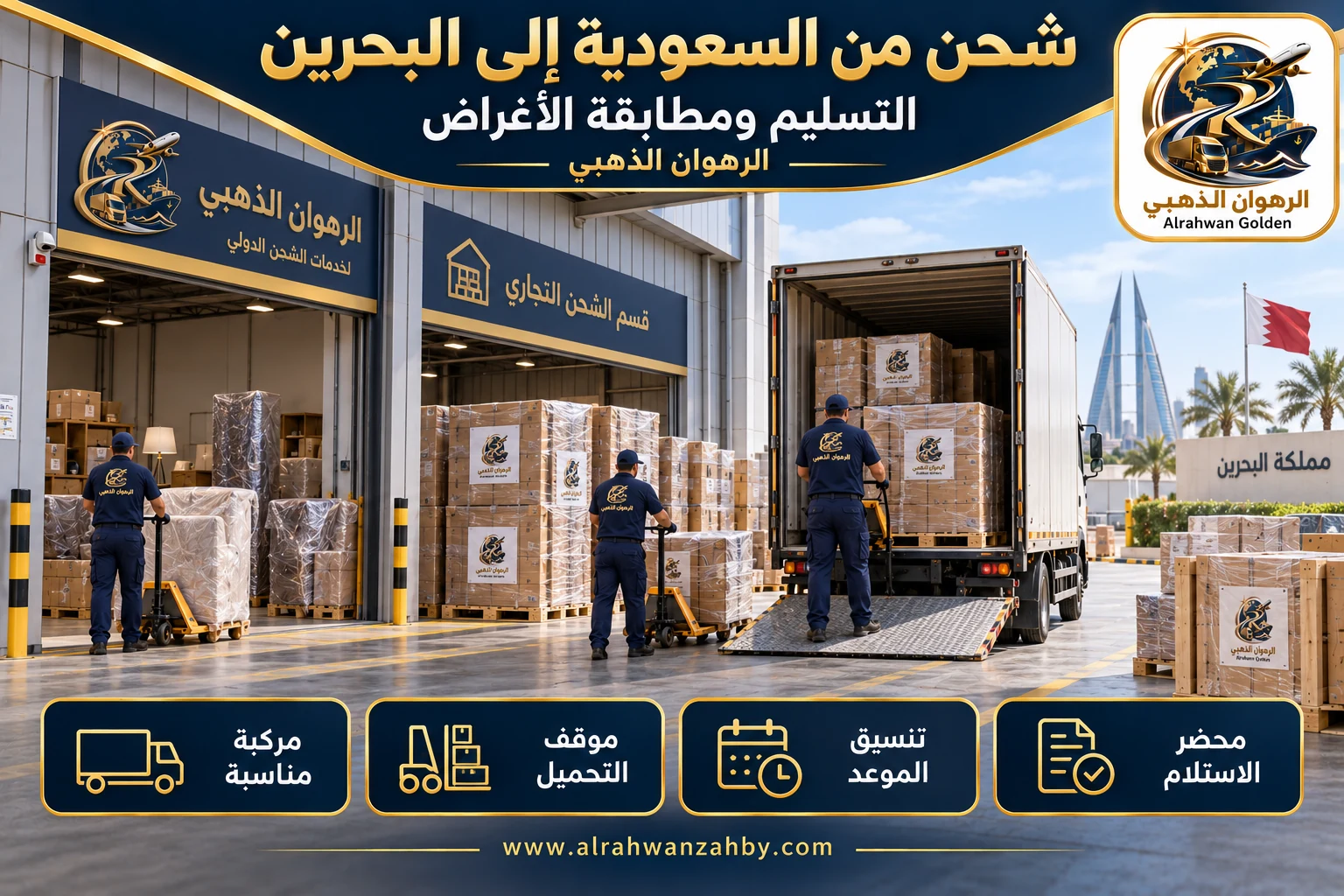 التسليم ومطابقة الأغراض — شحن من السعودية إلى البحرين