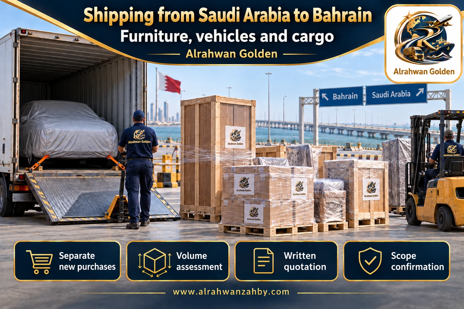Furniture, vehicles and cargo — Shipping from Saudi Arabia to Bahrain