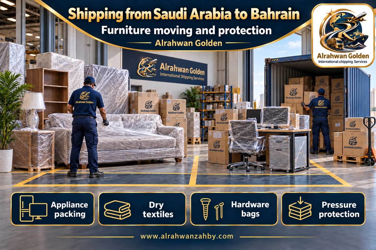 Furniture moving and protection — Shipping from Saudi Arabia to Bahrain