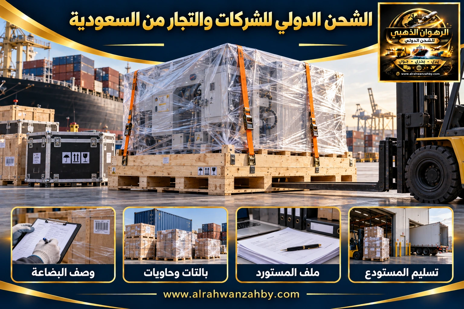 الشحن الدولي للشركات والتجار من السعودية — التجهيز والتسليم