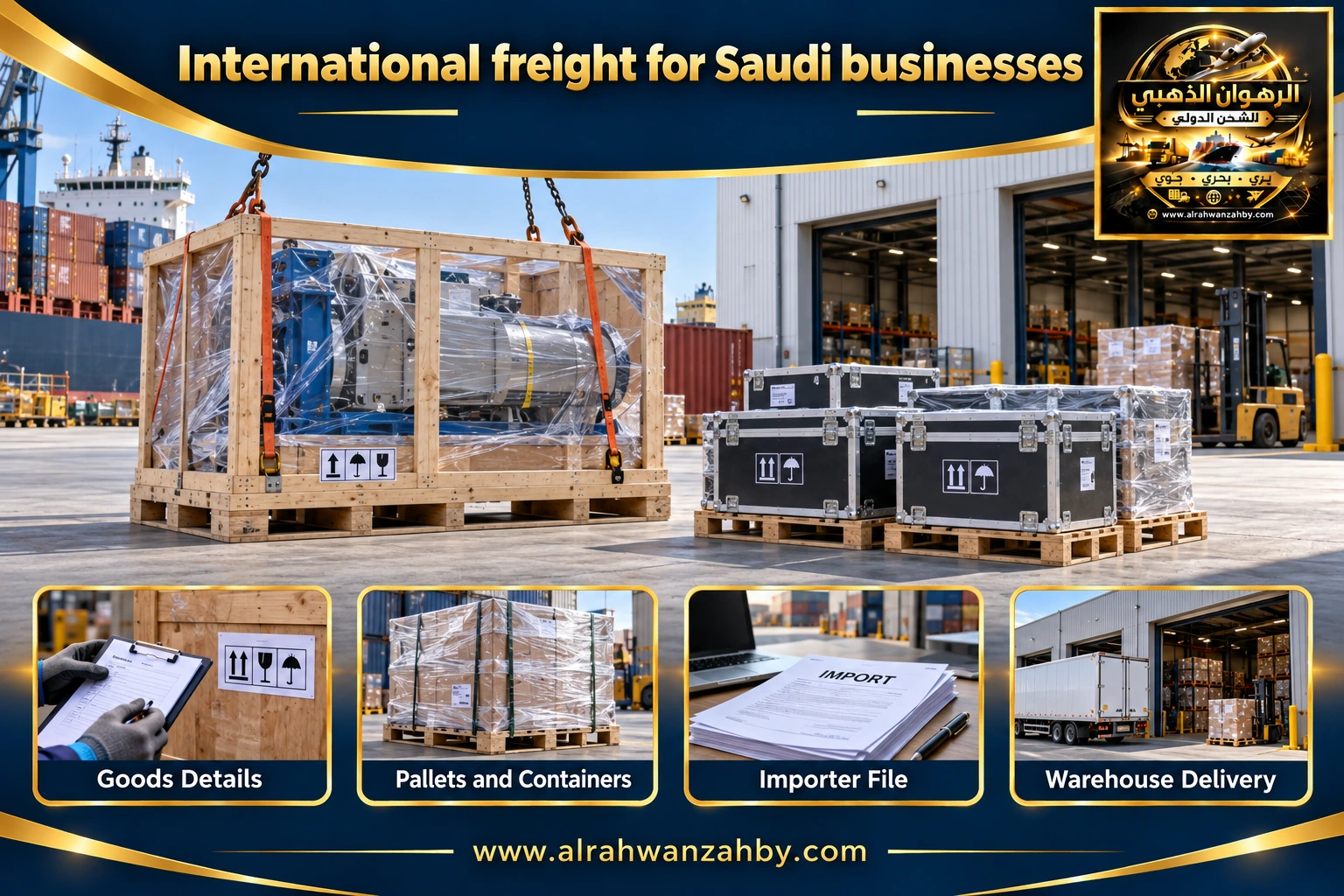 International freight for Saudi businesses — preparation and delivery
